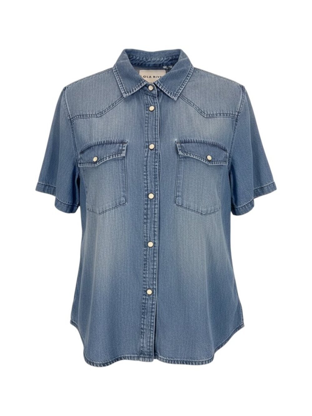 Lola River Blue Women's Denim Button Down Shirt M